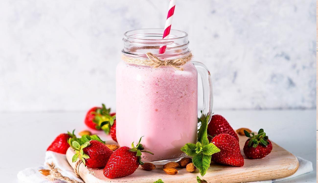Smoothie de cereja e morango
