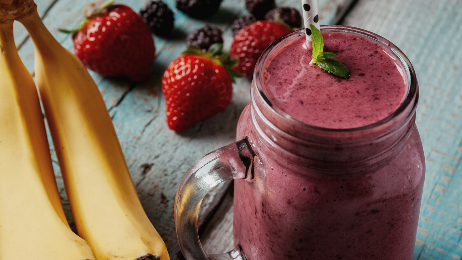 Smoothie de banana com morango